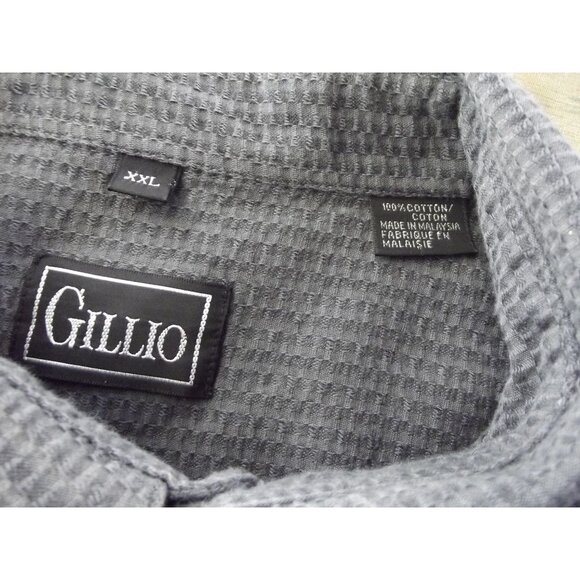 Vintage Gillio Shirt Mens XXL Gray Textured Long Sleeve Button Down Collar 2x 2x - Picture 3 of 9